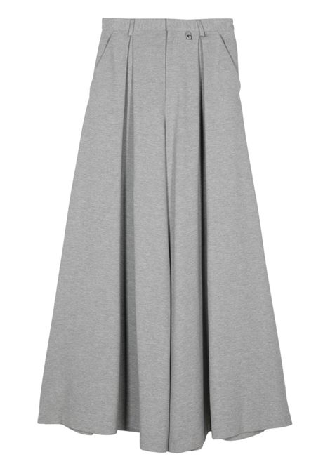 Grey logo-plaque palazzo trousers Giuseppe Di Morabito - women